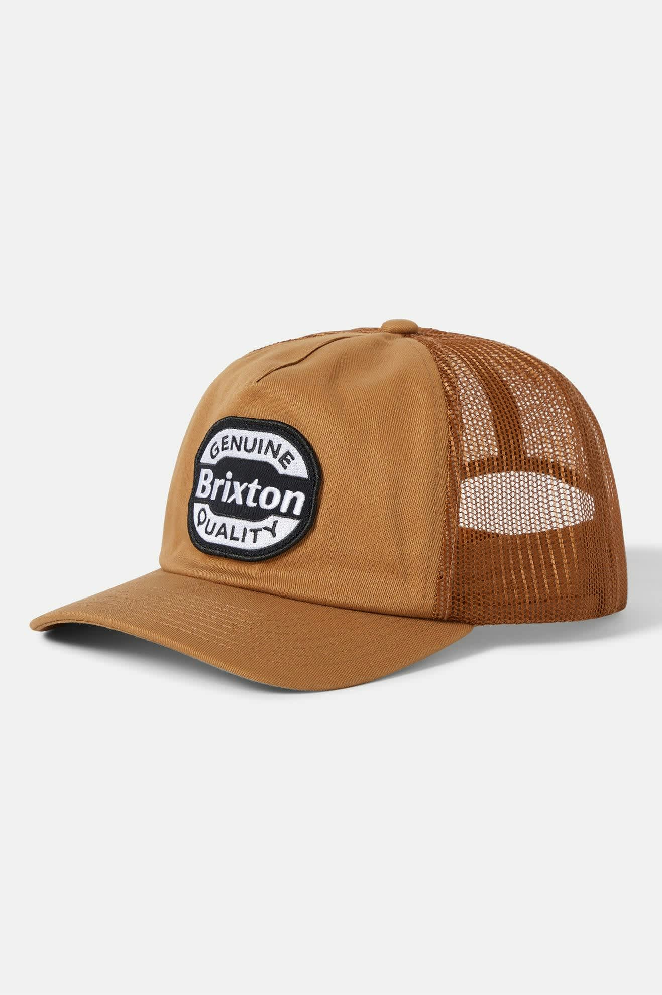 Unisex Keaton Netplus Trucker Hat in the color Washed Copper/Washed Copper - Front Product View