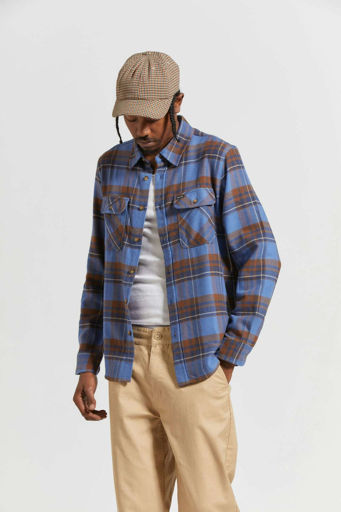 Men's Lifestyle 1 | Bowery L/S Flannel - Bijoue Blue/Pinecone Brown/Washed Navy