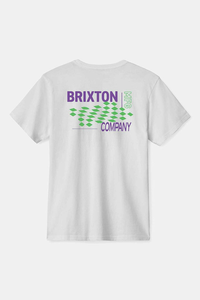 Brixton Men's Neon Finish Line S/S Standard T-Shirt - White | Back