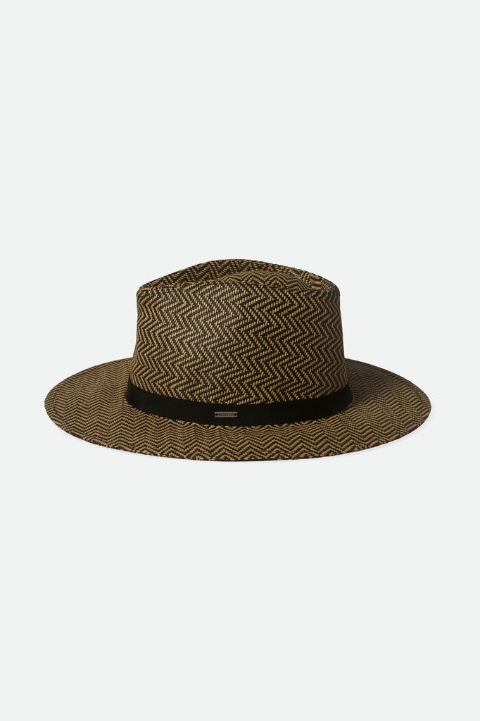 Extra Laydown Image 1 | Carolina Straw Packable Hat - Black/Natural