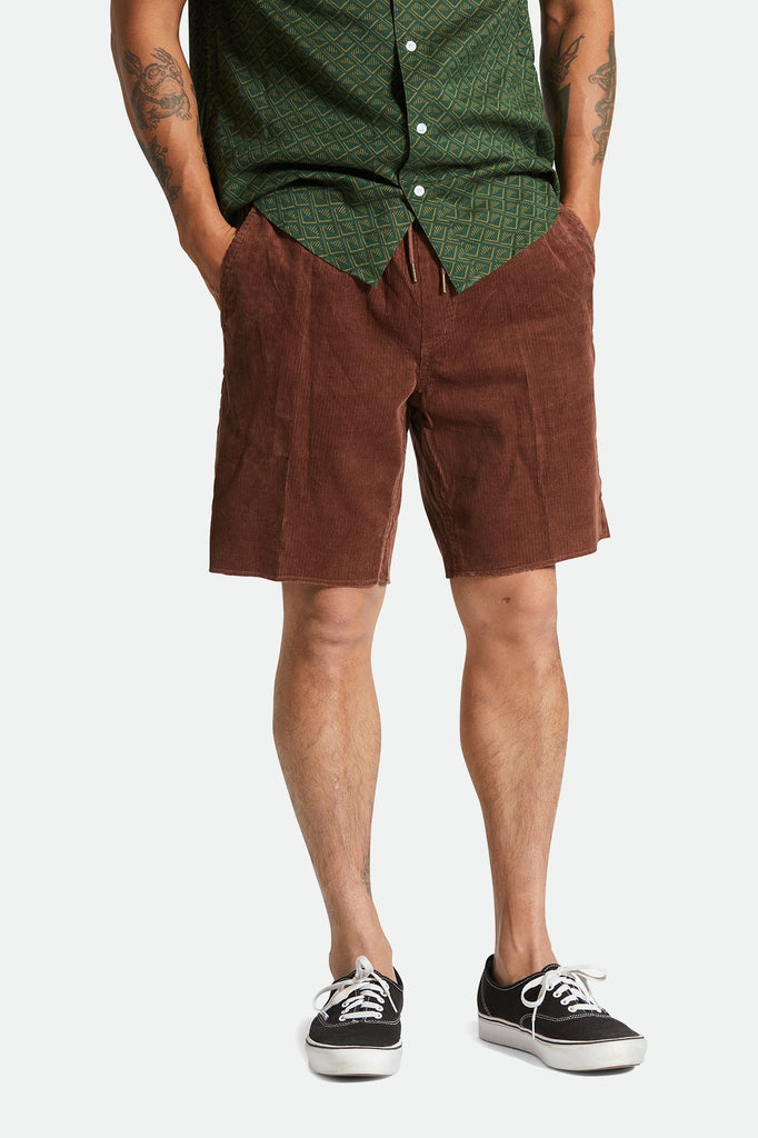 Men's Fit, Front View | Madrid II Corduroy Short 8" - Sepia Cord