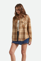 Women's Bowery Vintage L/S Overshirt in the color Washed Copper - Women's Side View