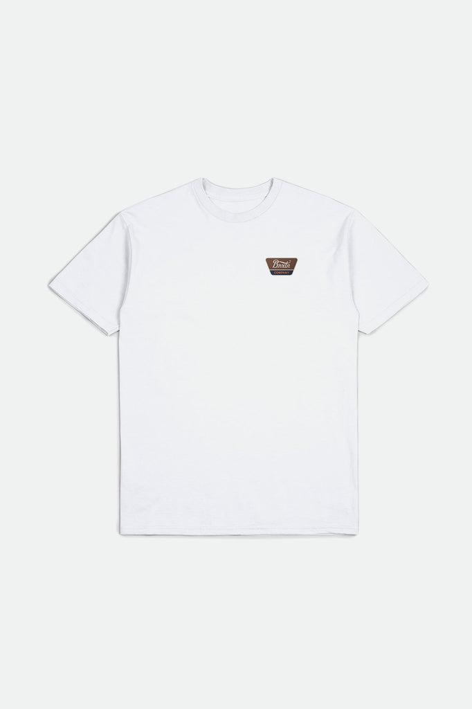 Brixton Men's Linwood S/S Standard Tee - White/Sepia/Beige | Profile