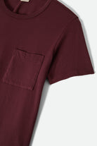 Women's Carefree Organic Garment Dye Perfect T-Shirt in the color Port - Additional Laydown image