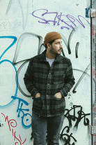 Men's Shop Menswear Chore Coat in the color Black/Charcoal Plaid - Additional Fit image