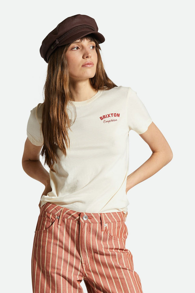 Women's Fit, Front View | Empresa Fitted Crew Tee - White Smoke