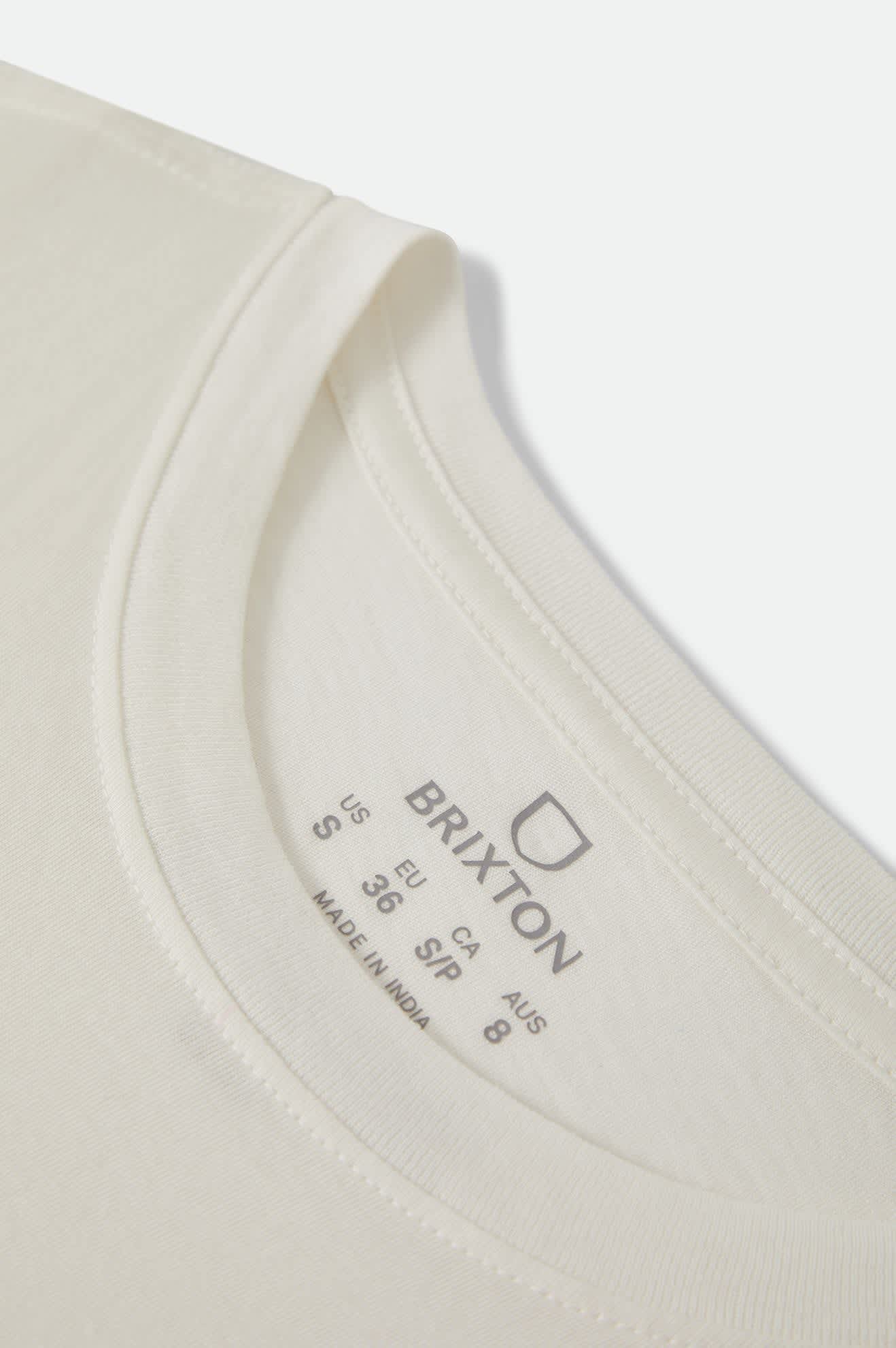 Women's Pinned Slim Crew T-Shirt in the color Off White - Additional Laydown image