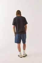 Men's Everyday Vintage Wash Short in the color Washed Navy - Men's Back View