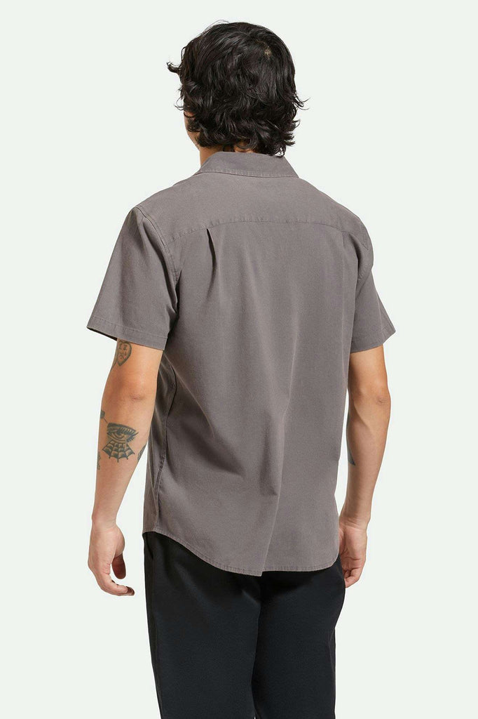 Men's Back Fit Image | Charter Sol Wash S/S Woven Shirt - Charcoal Sol Wash