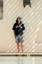 Men's The Brixton Mesh Short Sleeve Baseball Jersey in the color Washed Navy - Men's Lifestyle 3.0