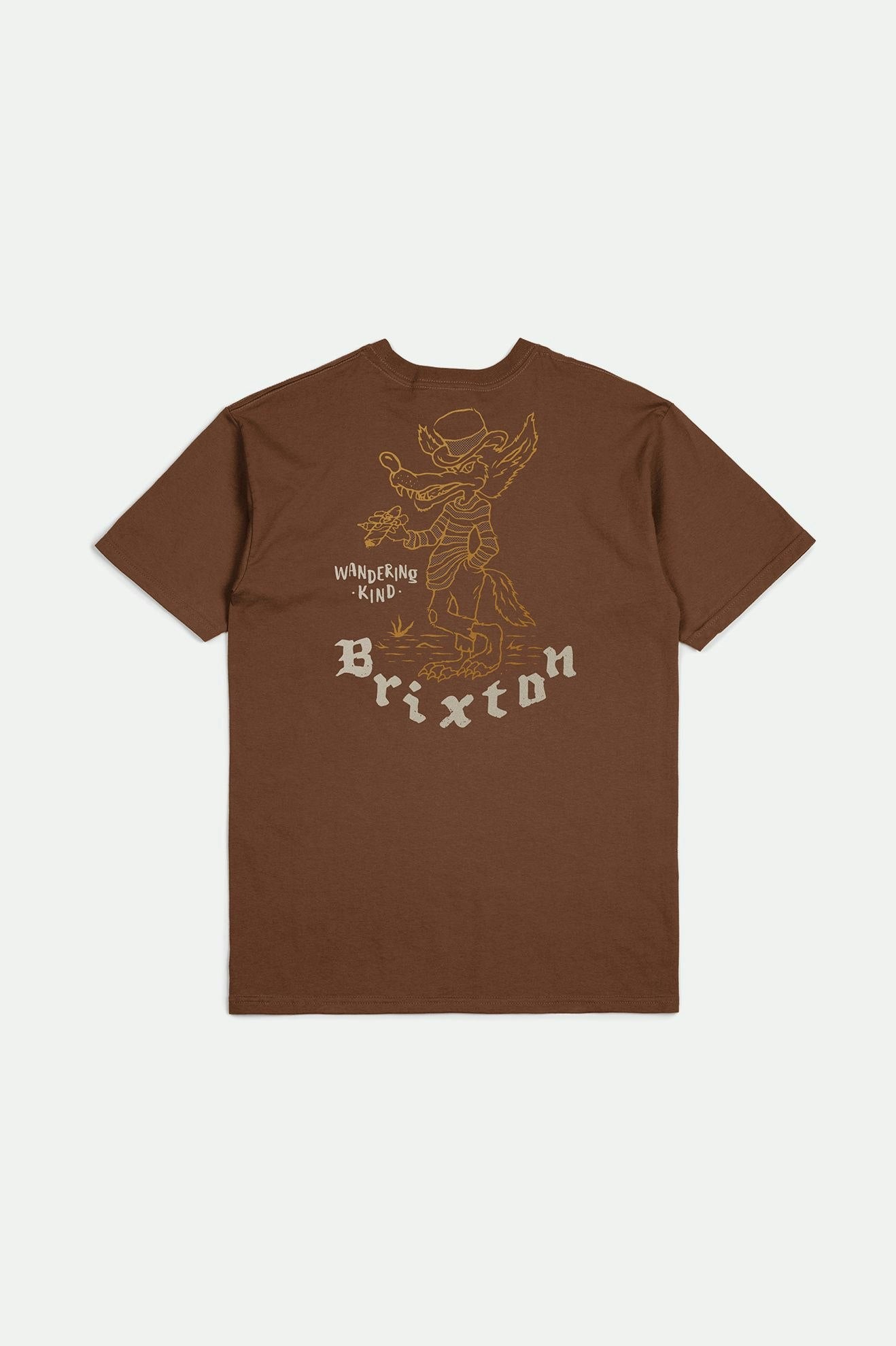 Brixton Men's Oakwood S/S Standard Tee - Sepia Worn Wash | Back