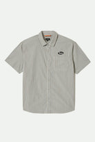 Men's Builders Auto S/S Shirt in the color Black/Off White Stripe - Front Product View