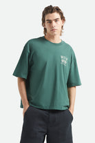 Men's Primary Short Sleeve Cropped Shirt in the color Primal Green - Men's Front View
