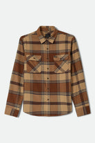 Men's Bowery Flannel in the color Sand/Bison - Front Product Laydown Image