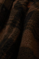 Men's Bowery Woodburn L/S Arctic Stretch Fleece in the color Burro Brown/Black Plaid - Additional Laydown image