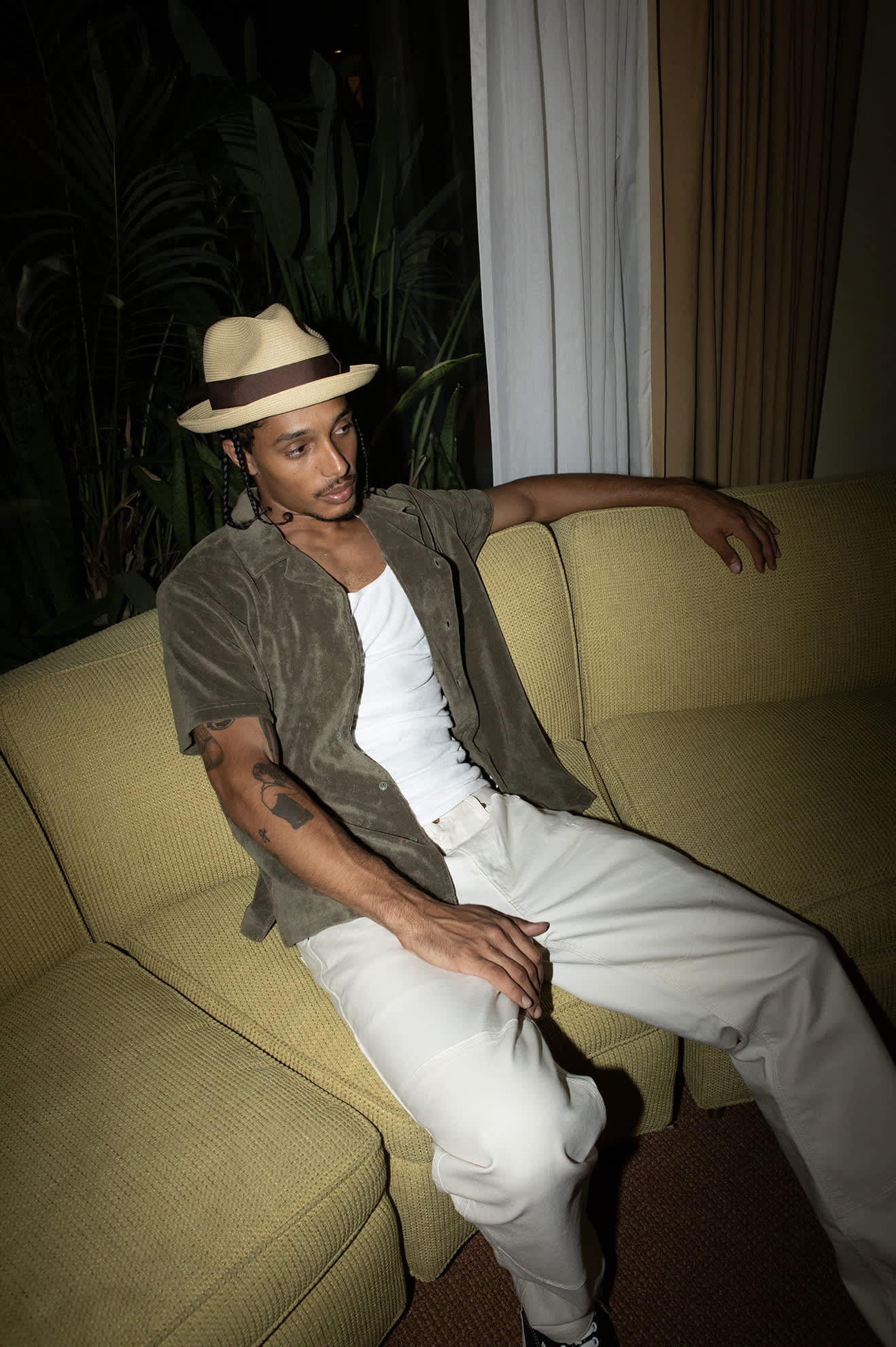 Men's Bunker French Terry Cloth S/S Camp Collar Shirt in the color Ivy Green - Men's Lifestyle image