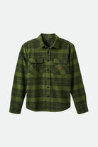 Men's Bowery Heavyweight L/S Flannel in the color Cypress Green/Black - Front Product View