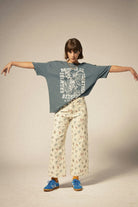Women's Bloom Oversized Boyfriend T-Shirt in the color Basalt - Additional Fit View