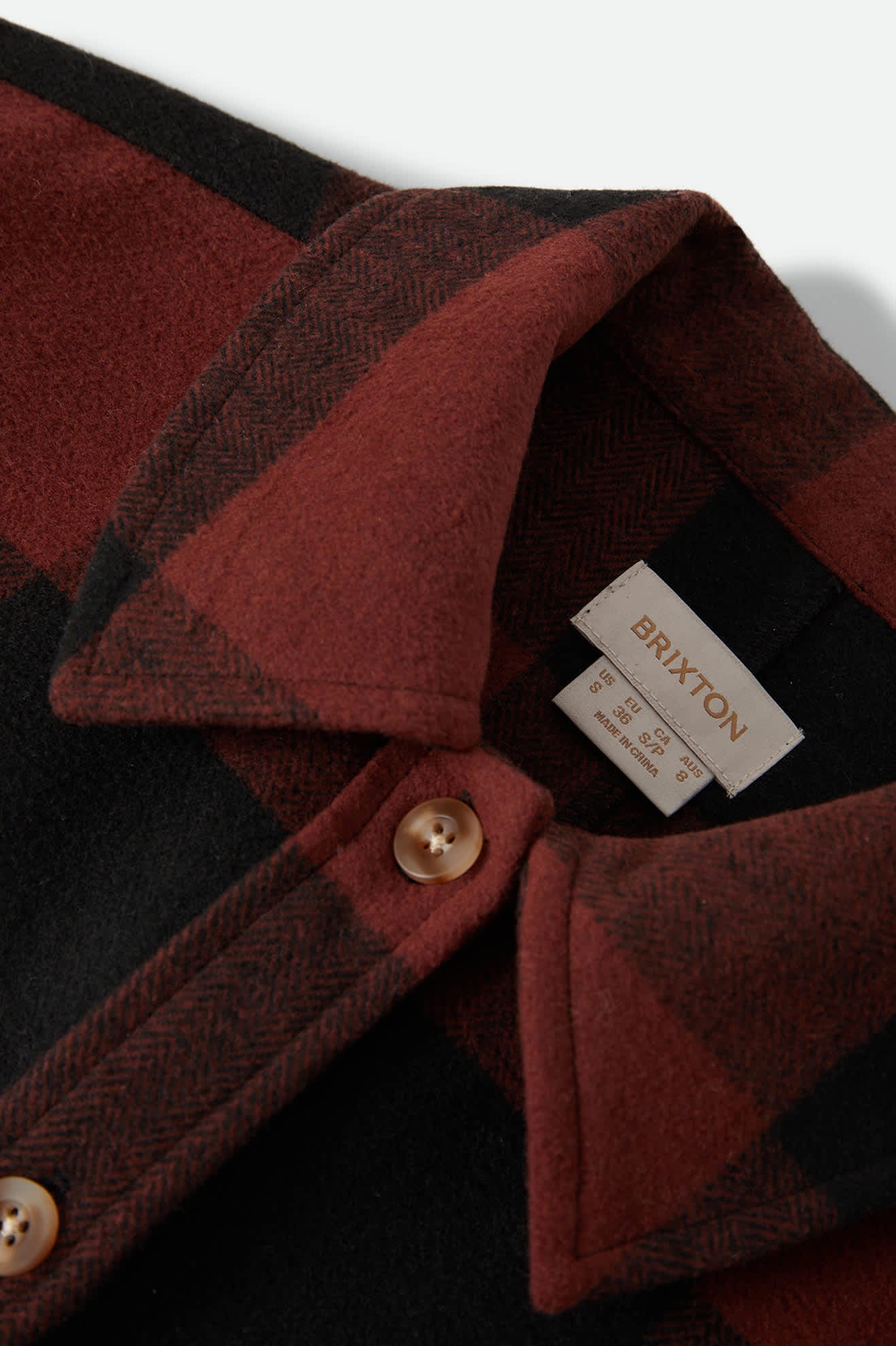 Women's Bowery Women's Soft Brushed Flannel in the color Dark Brick/Black - Additional Laydown image