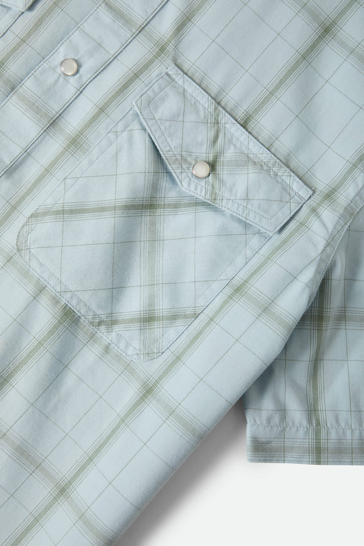 Men's The Breezy Wayne Short Sleeve Shirt in the color Seafoam Plaid - Additional Laydown image