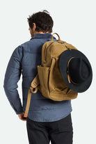 Brixton Unisex Traveler Backpack - Olive Brown | Back fit