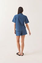 Women's Mechanics Women's Shirt in the color Medium Chambray - Women's Back View
