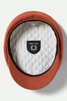 Women's Fiddler Fisherman Cap in the color Terracota Brushed Satin - Additional Laydown image