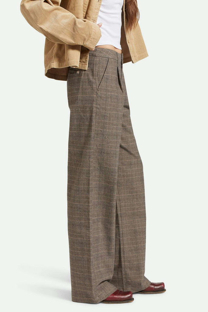 Women's Side Fit | Ludlow Trouser Pant - Brown/Cream Houndstooth