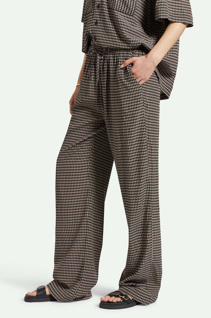 Women's Side Fit | Hudson Lounge Pant - Washed Black/Cinder Grey Diamond Check