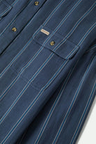 Women's Wandering L/S Overshirt in the color Berring Sea/White - Additional Laydown image