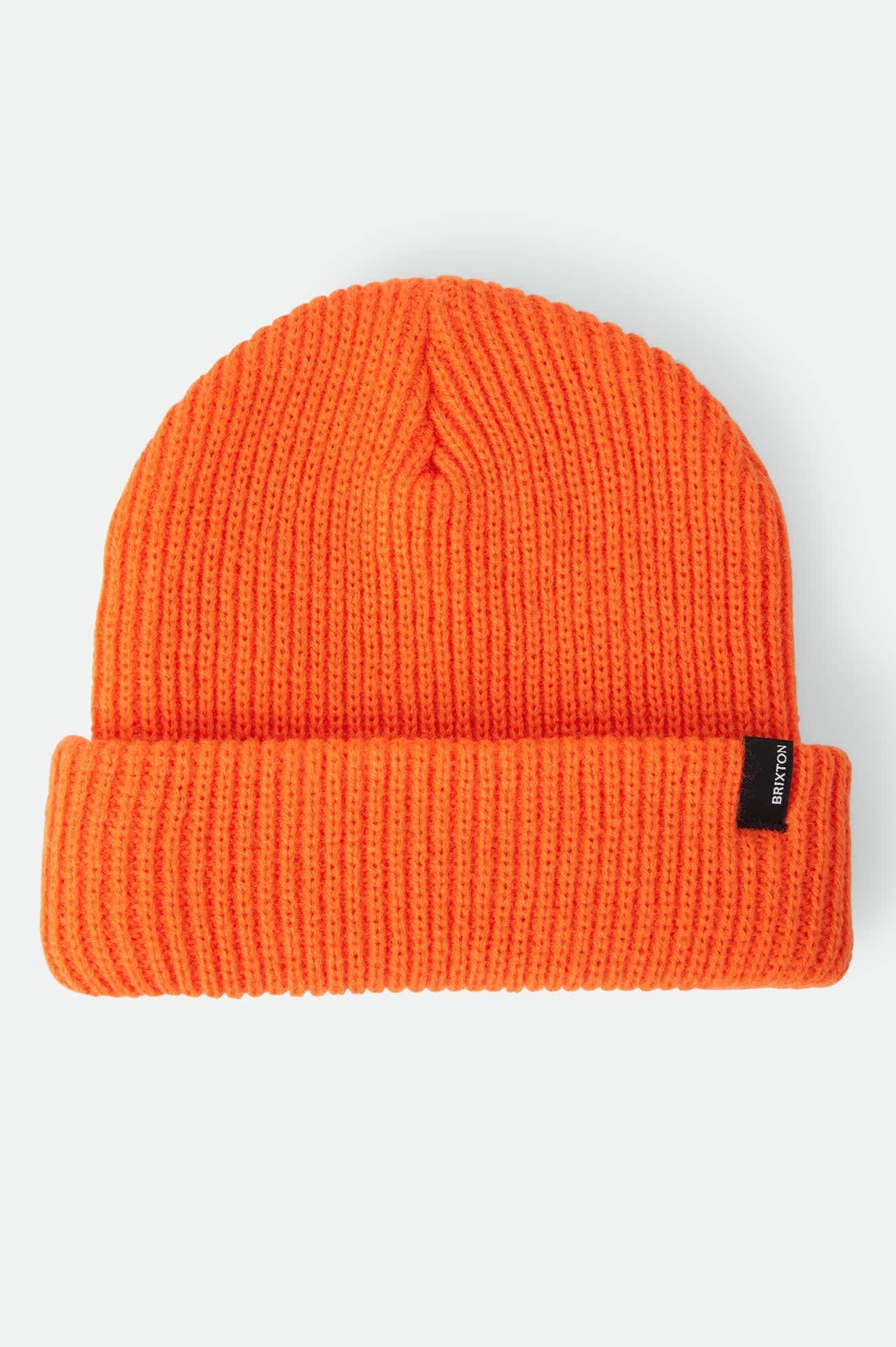 Unisex Chunky Heist Beanie in the color Bright Orange - Front Product Laydown Image