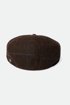 Brixton Unisex Brood Newsboy Cap - Brown/Black/Mars Red | Back
