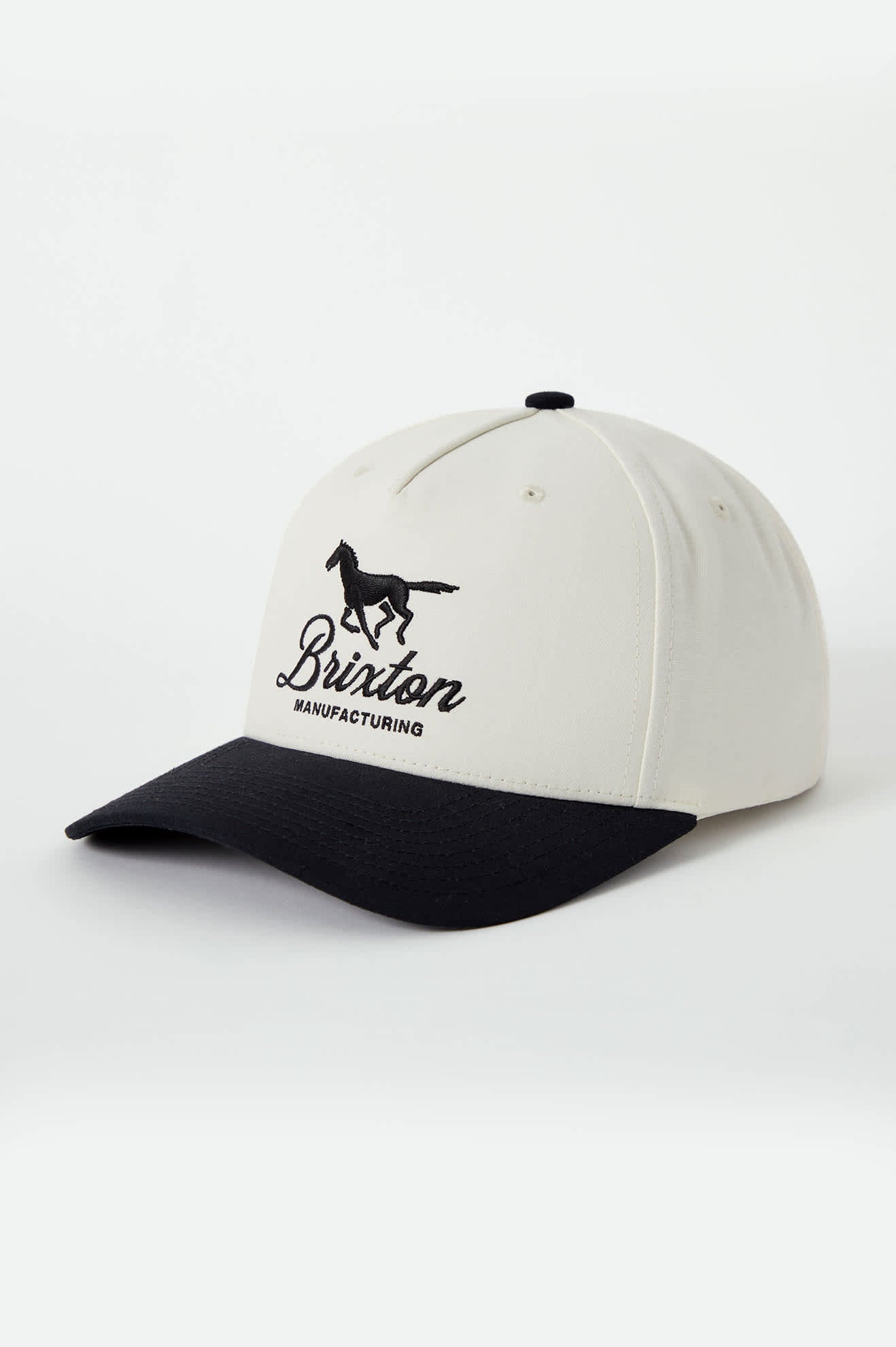 Unisex Leisure Snapback in the color Off White/Black - Front Product Laydown Image