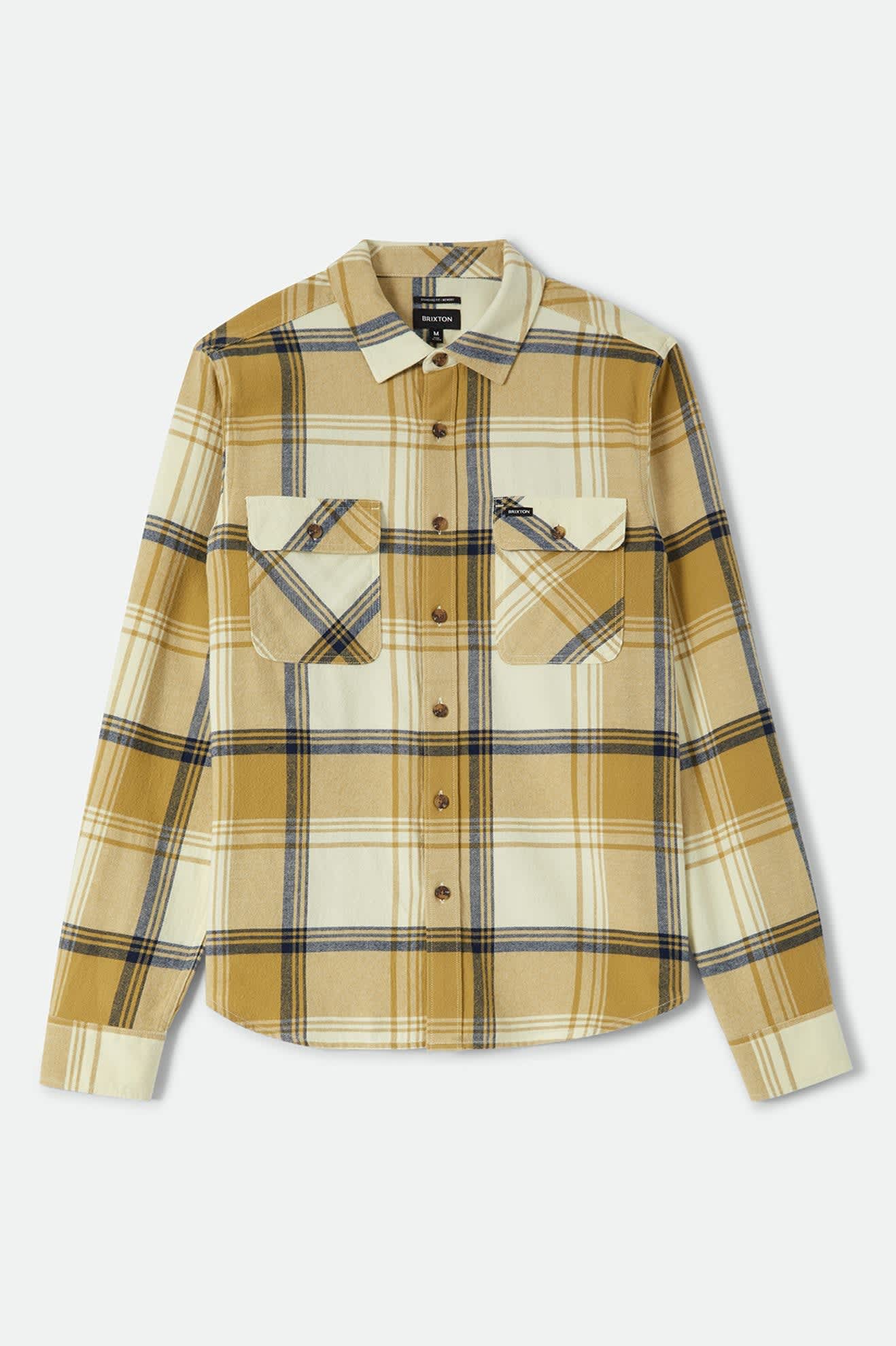 Men's Bowery Lightweight Ultra Soft Flannel in the color Yellow/Dusted Ochre - Front Product View