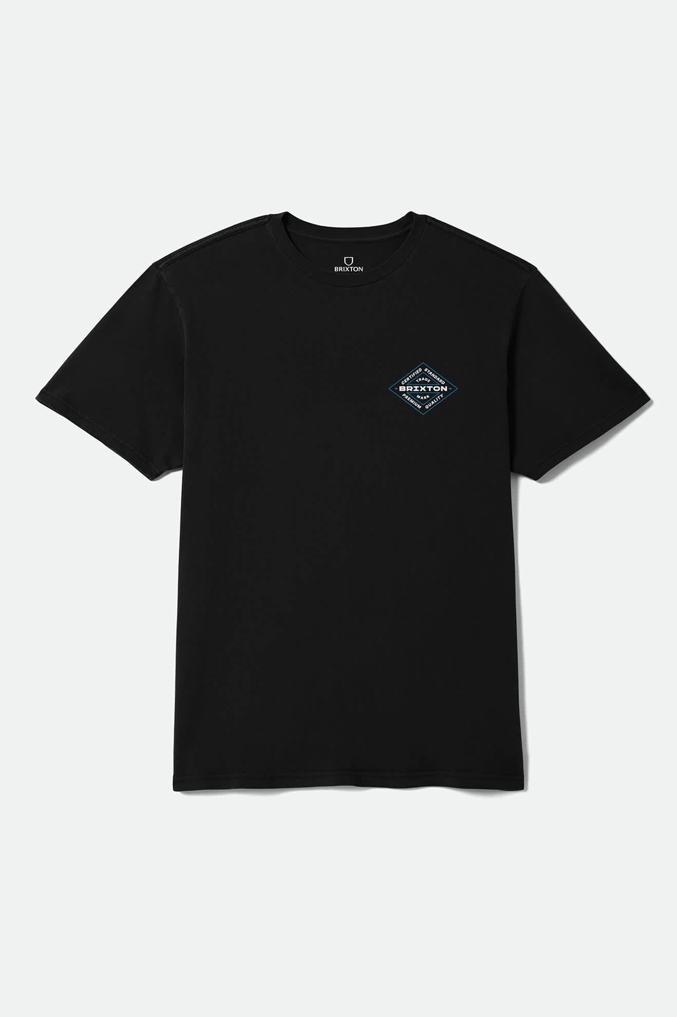 Men's Lowry Standard T-Shirt in the color Black Worn Wash - Front Product Laydown Image