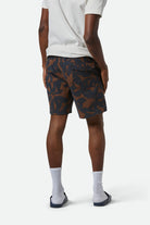 Men's Everyday Stretch Hybrid Short 7" in the color Pinecone Brown Floral - Men's Back View