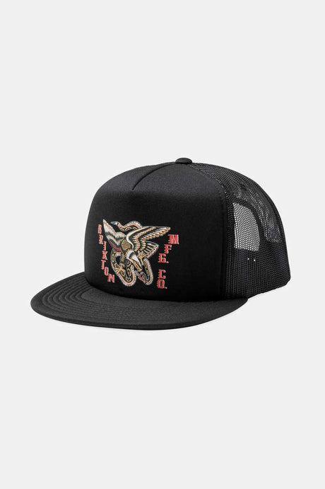 Brixton Men's Battle Netplus Trucker Hat - Black/Black | Profile