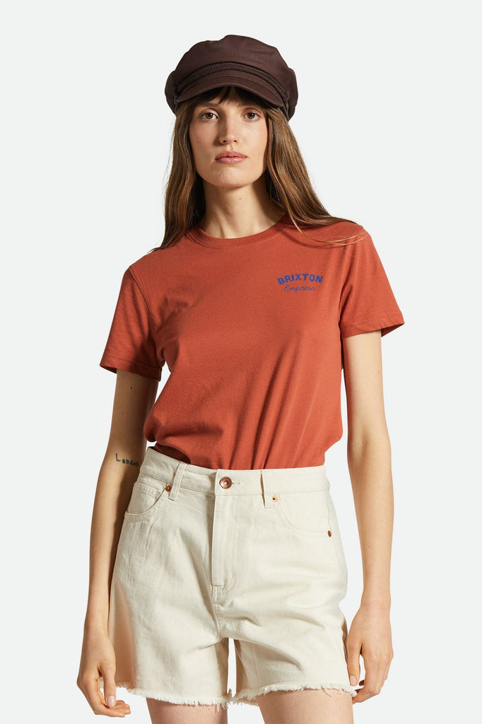 Women's Fit, Front View | Empresa Fitted Crew Tee - Terracotta