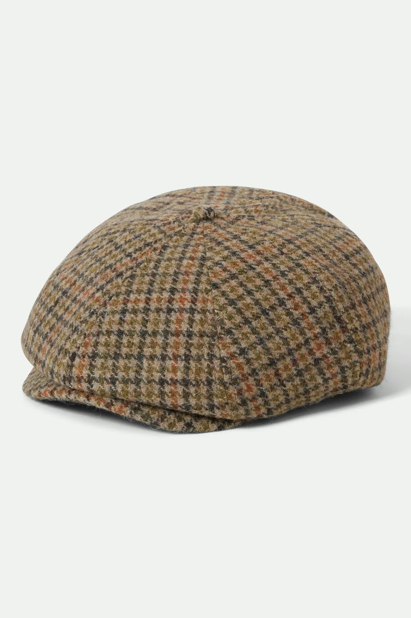 Unisex Brood Newsboy Cap in the color Oatmeal/Charcoal Houndstooth - Front Product View
