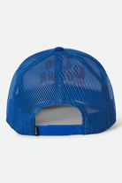 Women's Two Dollar Pistol Netplus Trucker Hat in the color Electric Blue/Electric Blue - Back Style View