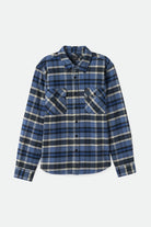 Brixton Men's Bowery Heavyweight L/S Flannel - Flint Blue/Black/Mineral Grey | Profile
