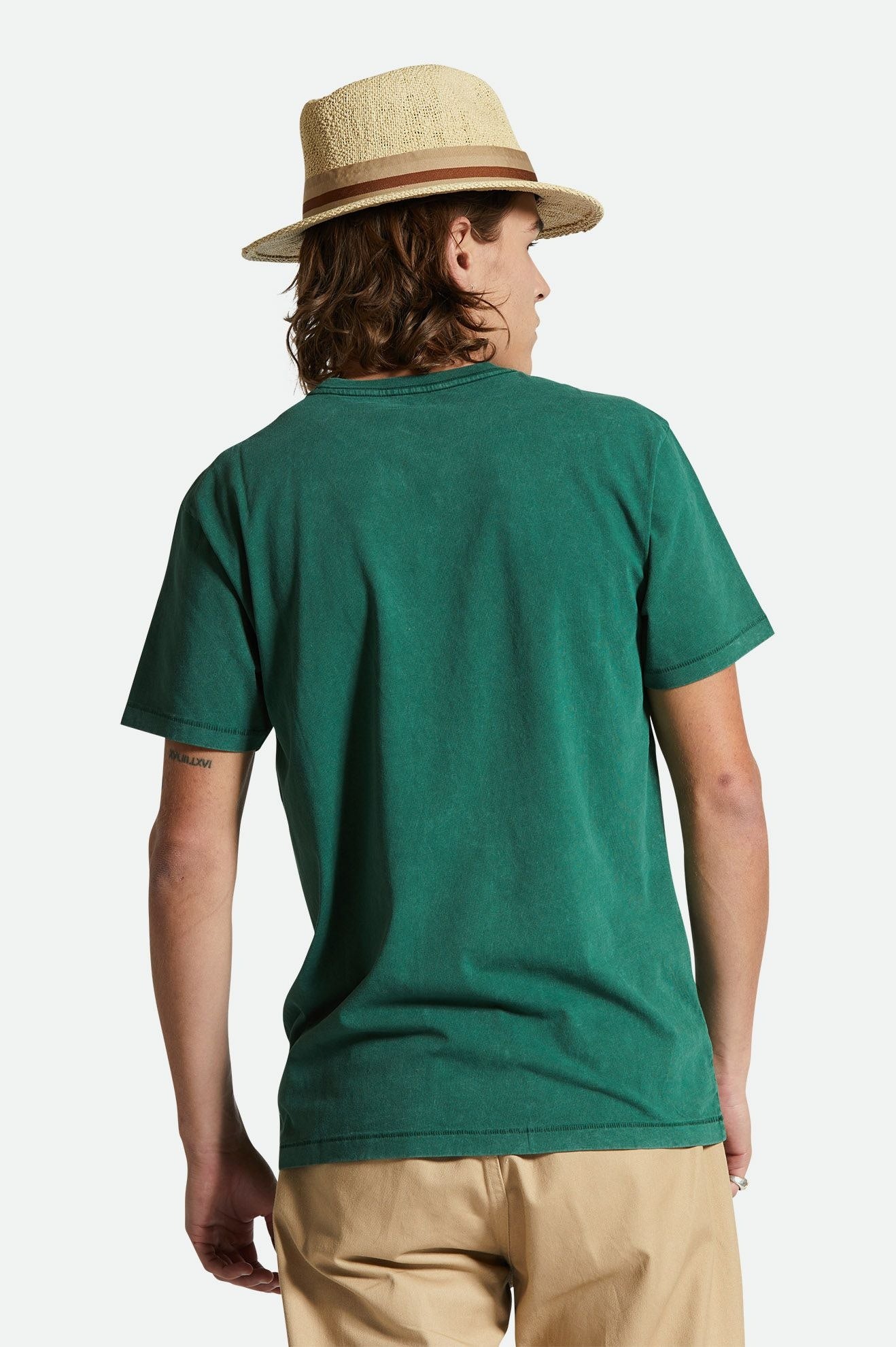 Men's Fit, Back View | Vintage Reserve S/S Tee - Trekking Green Sol Wash