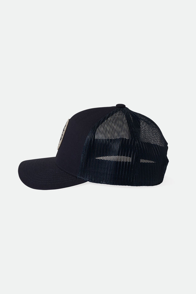 Brixton Men's Crest Netplus MP Trucker Hat - Washed Navy/Navy | Extra Shot