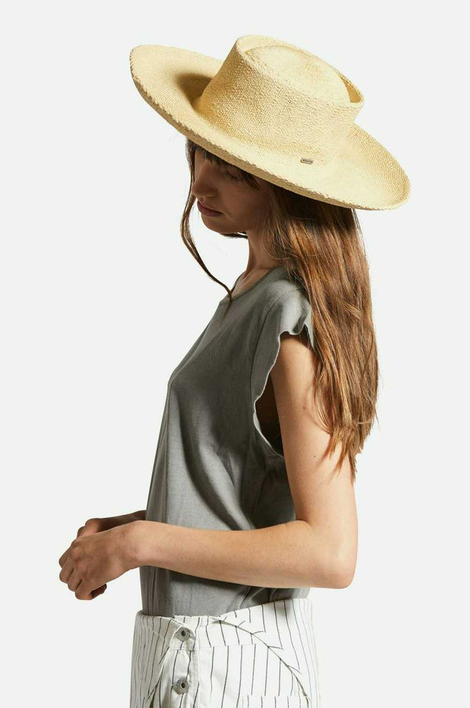 Women's Fit, Side View | Cassidy Boater Straw Hat - Natural