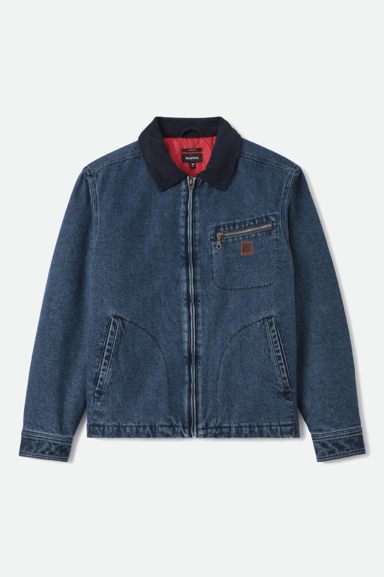 Men's Mechanic Garage Zip Lined Jacket in the color Rinse Denim - Front Product Laydown Image