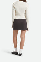 Women's Carefree Organic Garment Dye Lounge Skirt in the color Black - Women's Back View