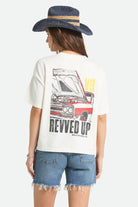 Women's Revved Up Boxy Crew T-Shirt in the color Off White - Women's Back View