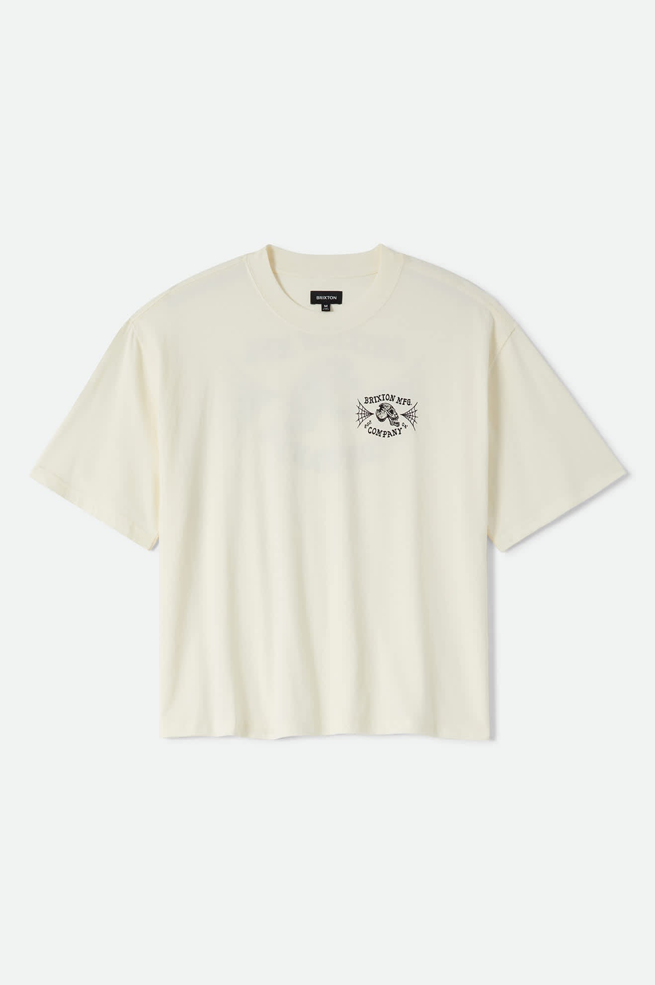 Men's Ogle Boxy T-Shirt in the color Cream - Front Product Laydown Image