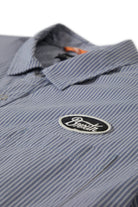 Men's Builders Auto S/S Shirt in the color Twilight Blue/White Stripe - Additional Laydown image