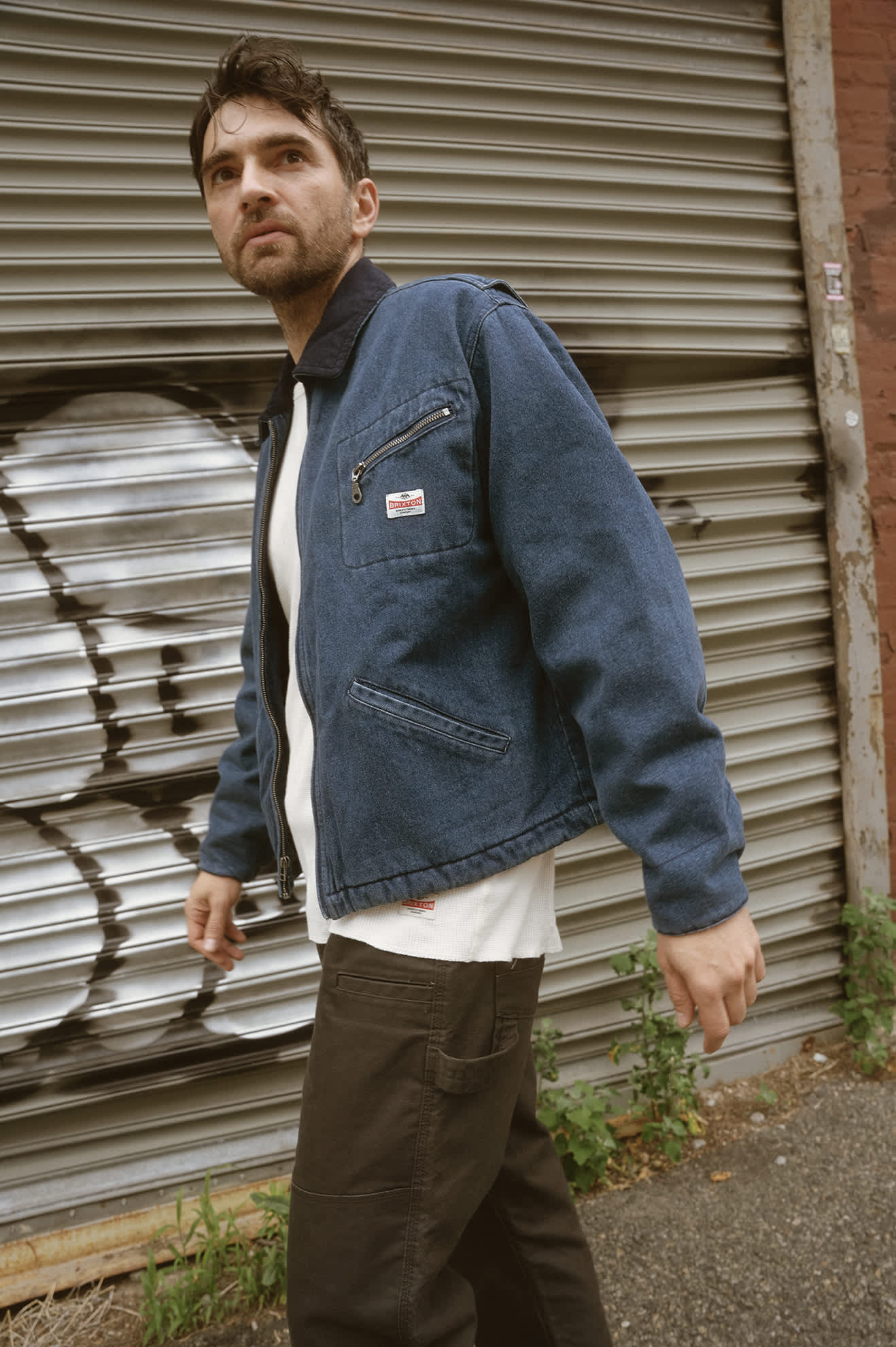 Men's Altered Threads Lined Garage Jacket in the color Medium Wash Denim - Men's Lifestyle image